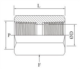 Hex Coupling NPT Female x NPT Female